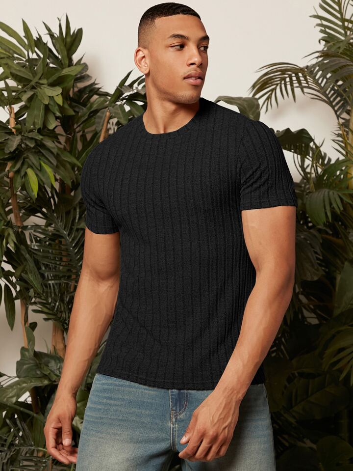 Heren T-shirt met Uniek Kraagontwerp
