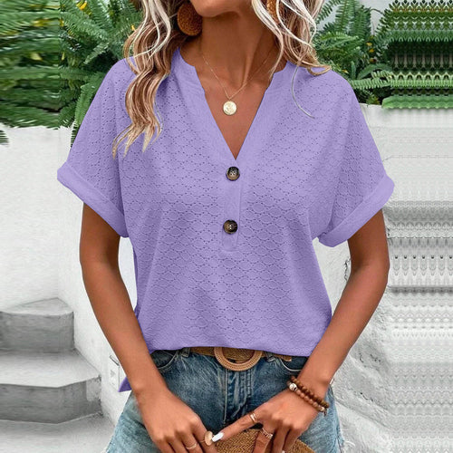 Relaxed Fit V-Neck Blouse