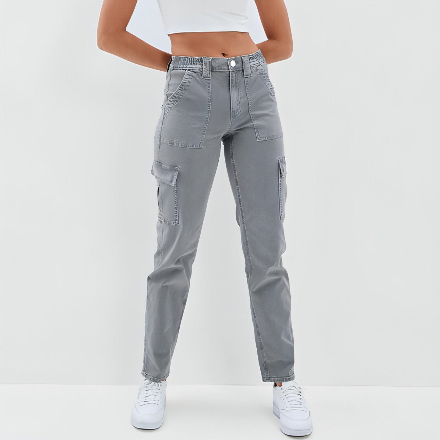 Dames High Waist Straight Leg Jeans
