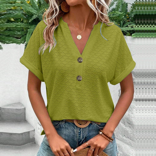Relaxed Fit V-Neck Blouse