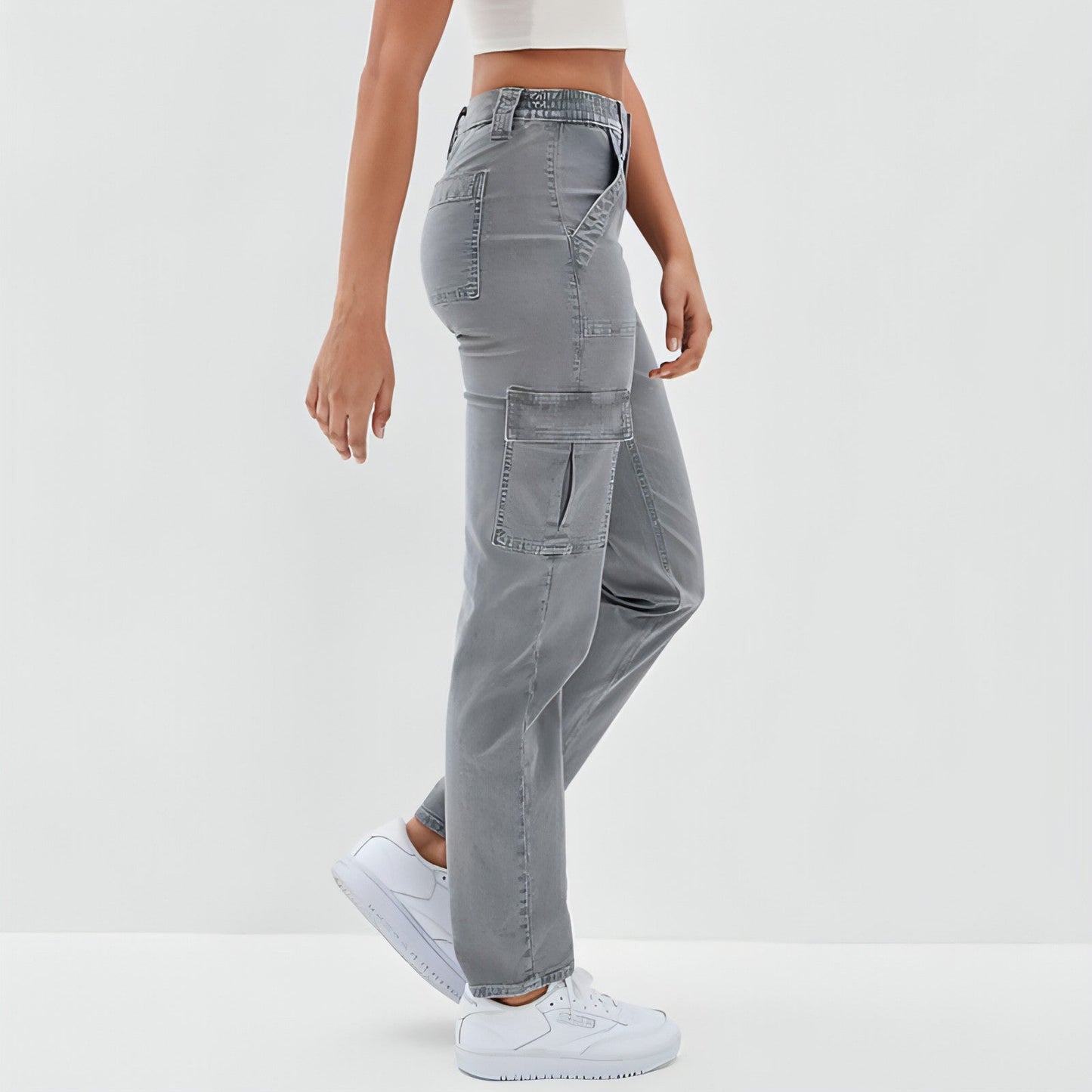 Dames High Waist Straight Leg Jeans