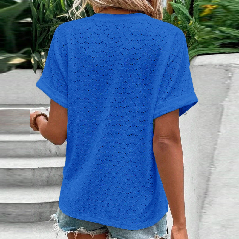 Relaxed Fit V-Neck Blouse