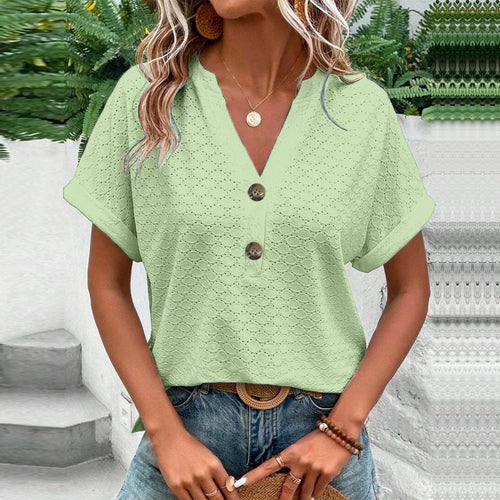 Relaxed Fit V-Neck Blouse