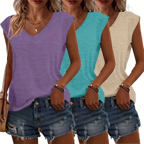 Soft Essentials – V-Neck Tank Set (3-Pack)