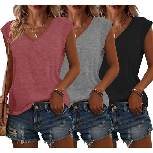 Soft Essentials – V-Neck Tank Set (3-Pack)