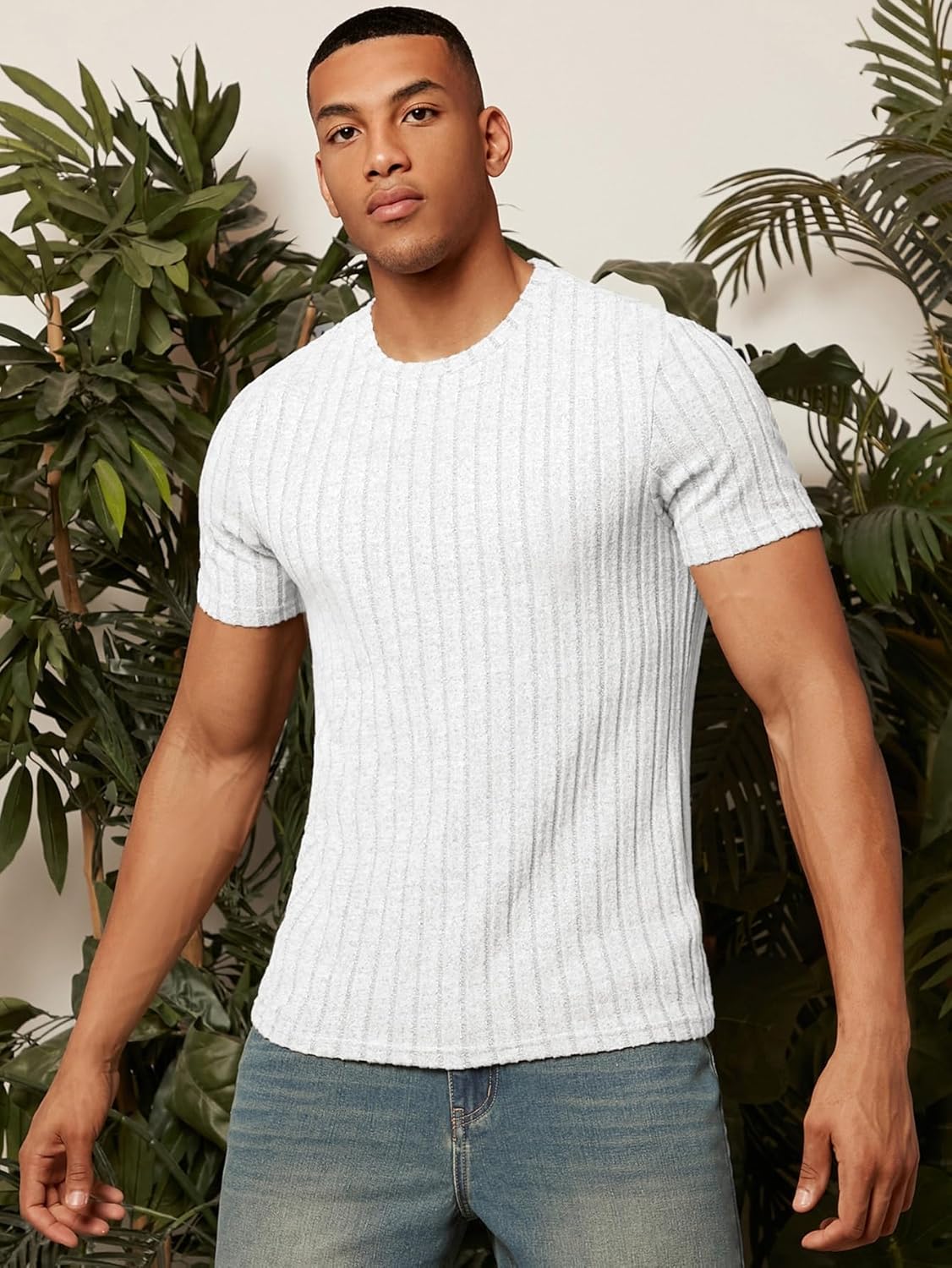 Heren T-shirt met Uniek Kraagontwerp