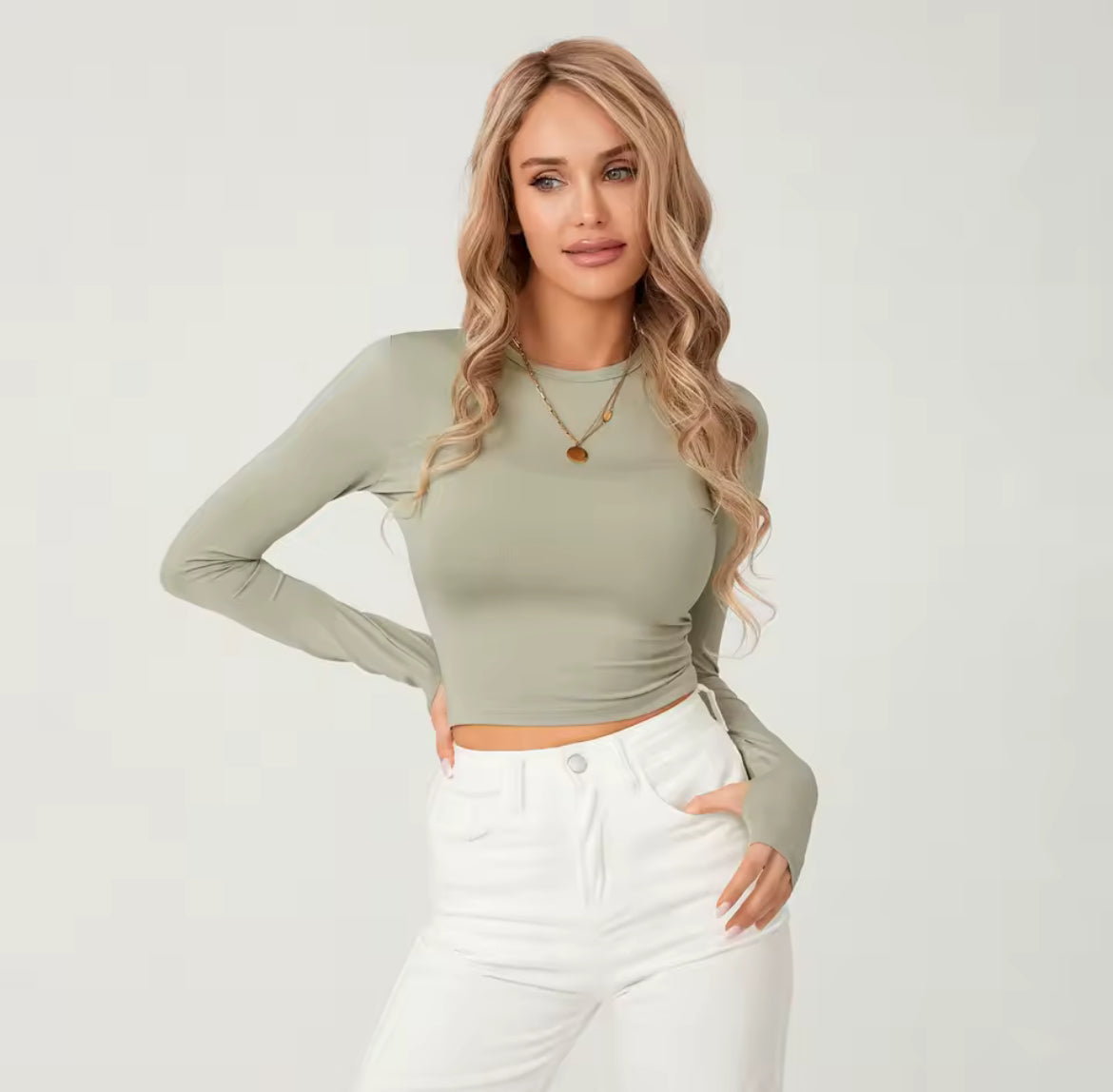 Slim Fit Long Sleeve Crop Top