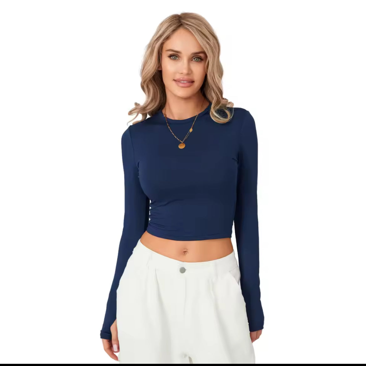 Slim Fit Long Sleeve Crop Top
