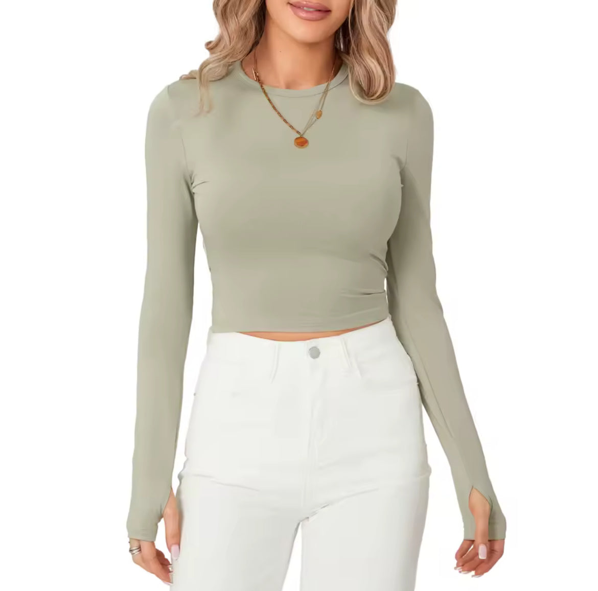 Slim Fit Long Sleeve Crop Top