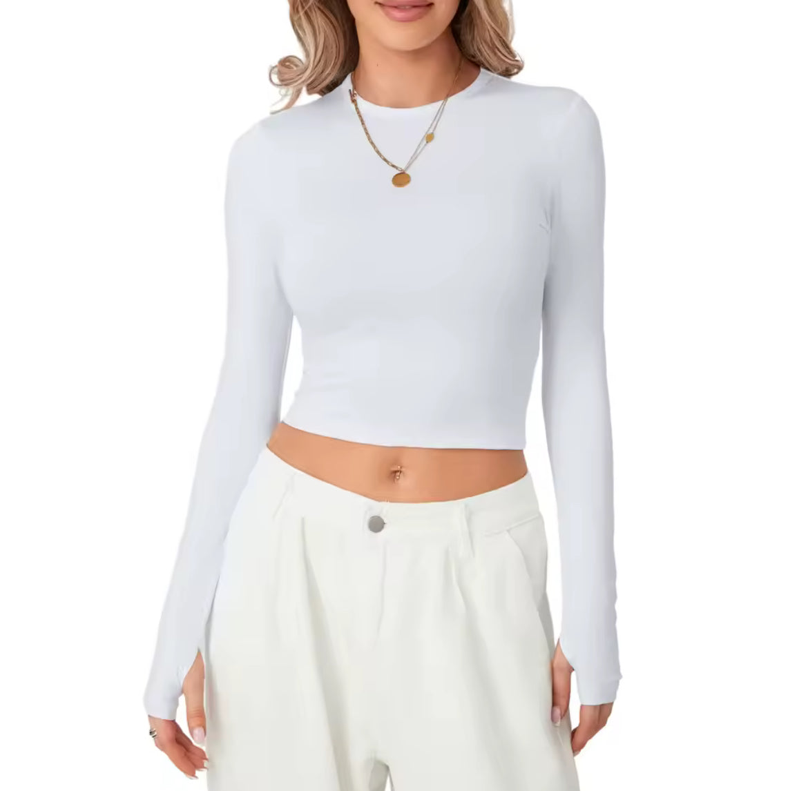 Slim Fit Long Sleeve Crop Top