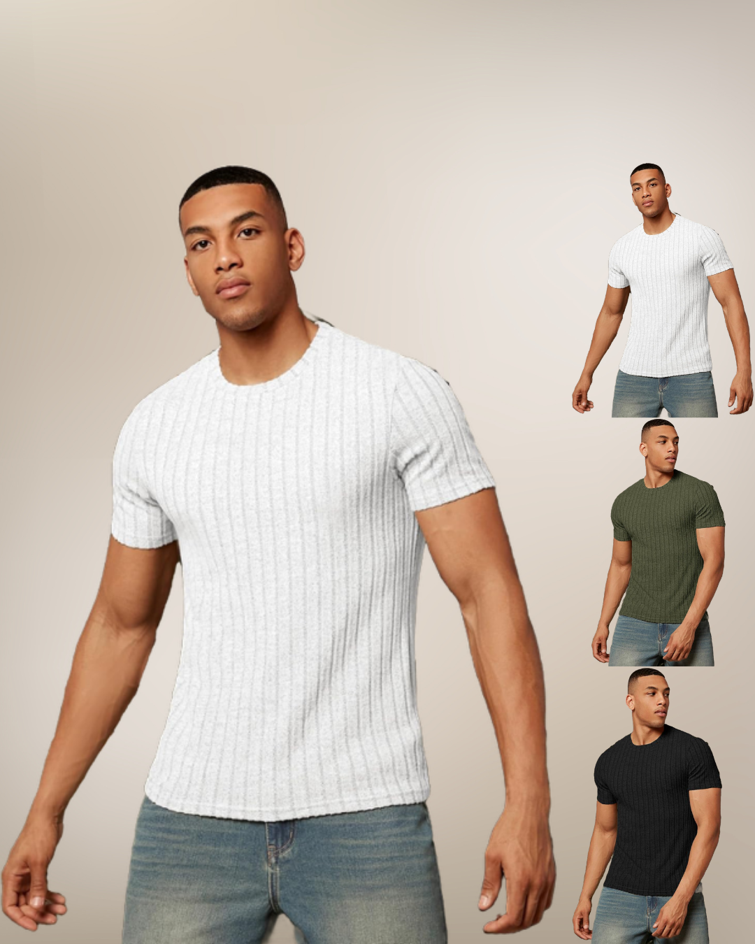 Heren T-shirt met Uniek Kraagontwerp
