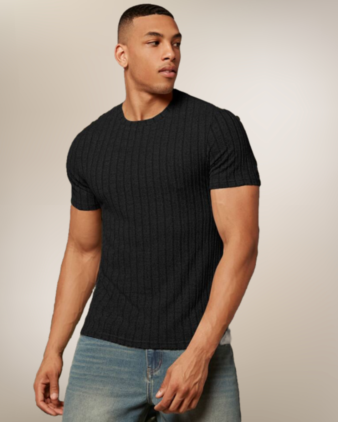 Heren T-shirt met Uniek Kraagontwerp