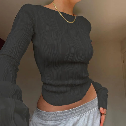 Elegant Ruched Long Sleeve Blouse