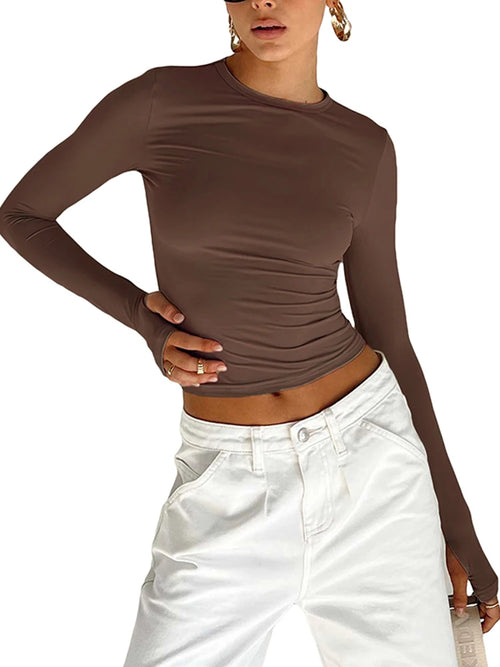 Slim Fit Long Sleeve Crop Top