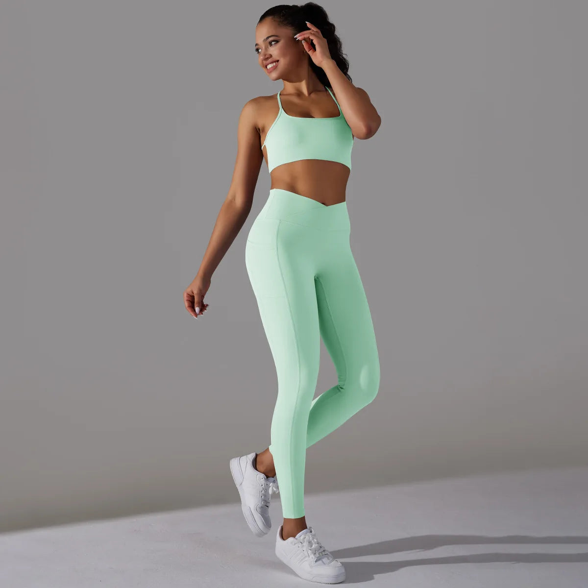 Dames Sportset – Naadloze Legging & Sport-BH