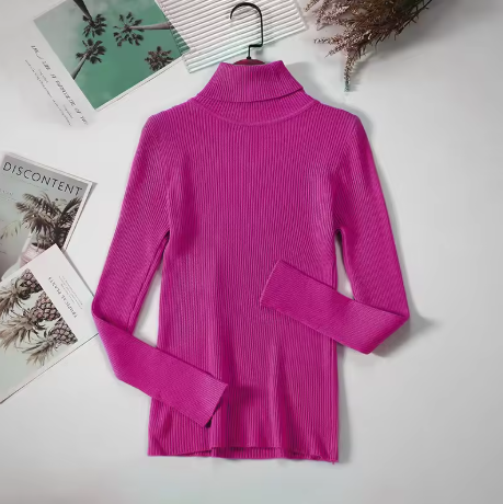 Autumn Winter Thick Sweater Women Knitted Ribbed Pullover Sweater