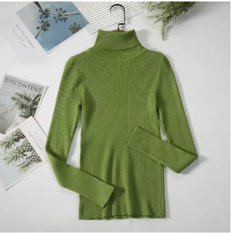 Autumn Winter Thick Sweater Women Knitted Ribbed Pullover Sweater