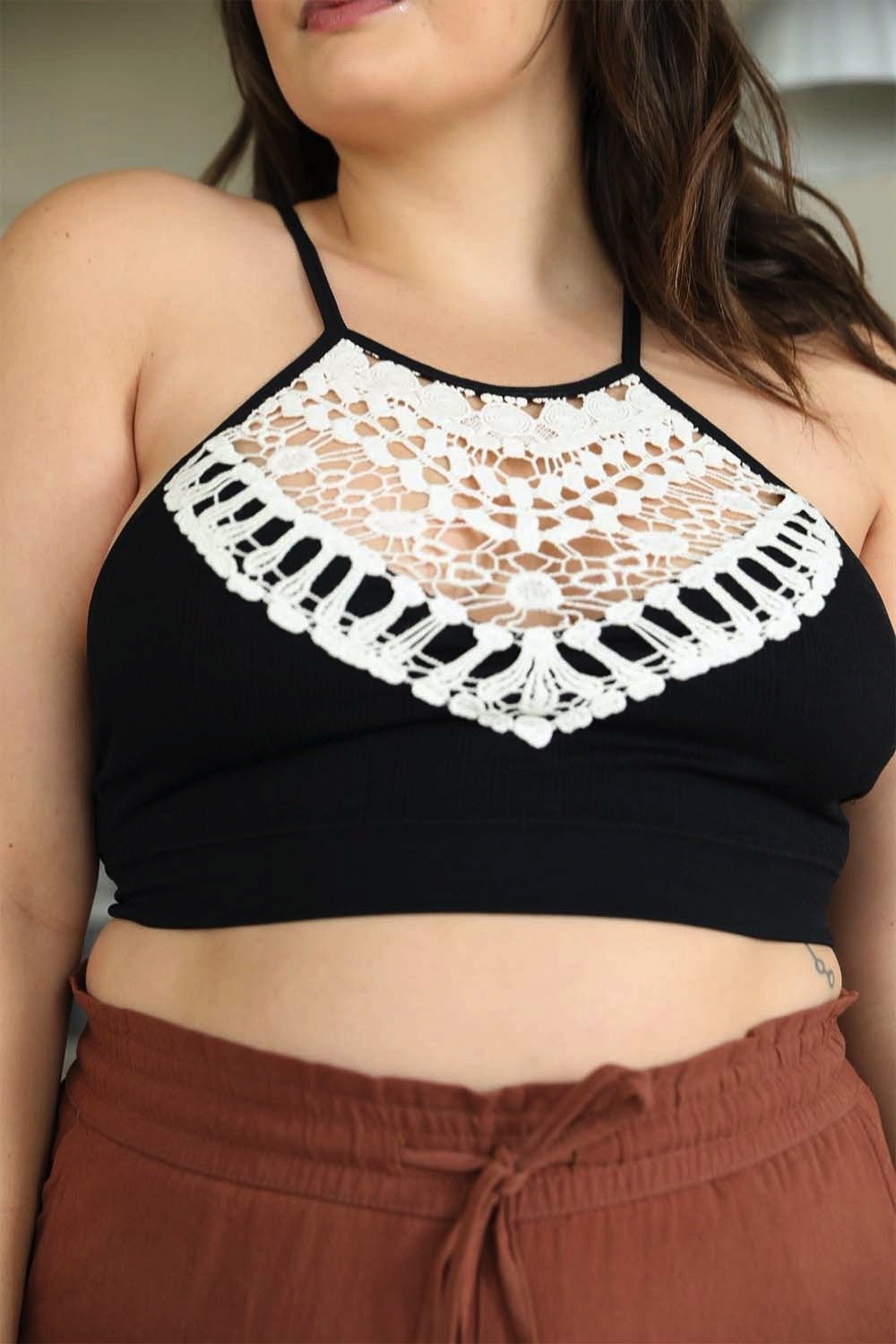 LaceGlow Halter Bralette