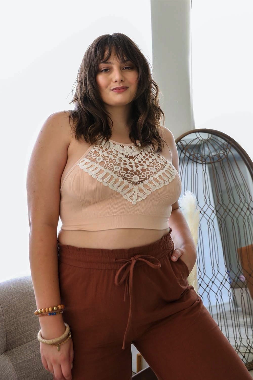 LaceGlow Halter Bralette