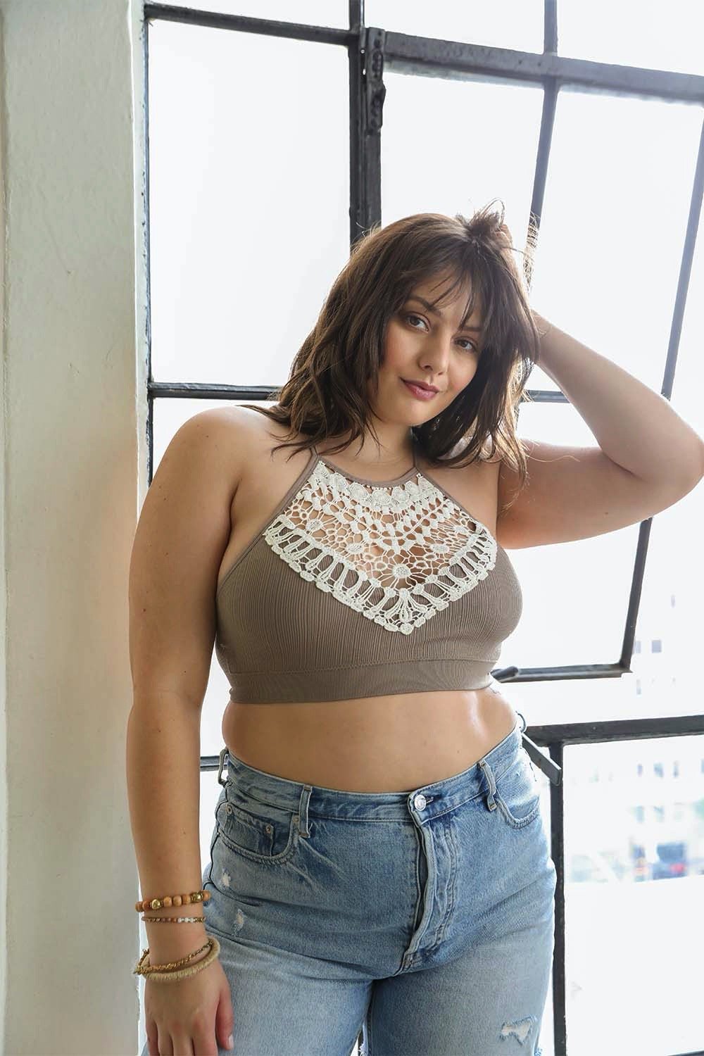 LaceGlow Halter Bralette