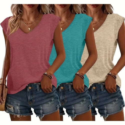 Soft Essentials – V-Neck Tank Set (3-Pack)