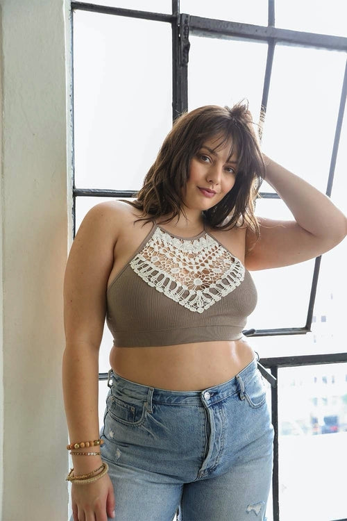 LaceGlow Halter Bralette