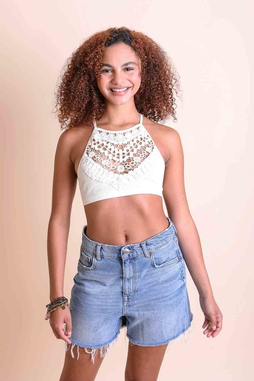 LaceGlow Halter Bralette