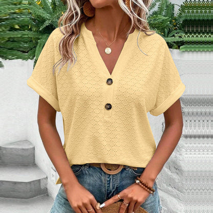 Relaxed Fit V-Neck Blouse
