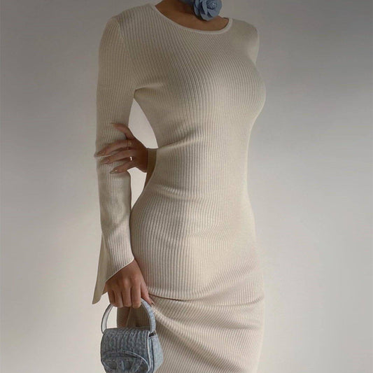 Gebreide Backless Midi Jurk