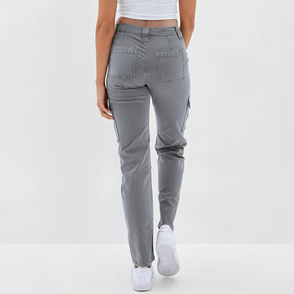 Dames High Waist Straight Leg Jeans