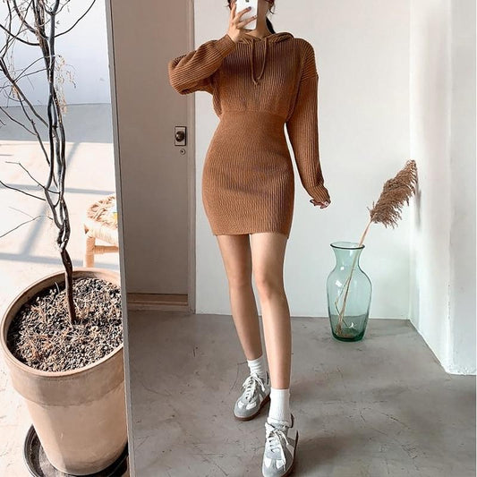 Dames Casual Sweaterjurk met Capuchon