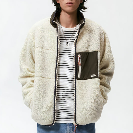 Teddy Fleece Jas met Contrast Zak – Unisex & Warm”