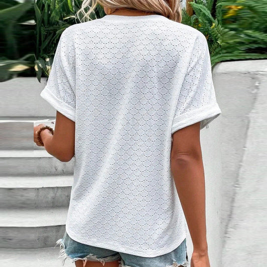 Relaxed Fit V-Neck Blouse