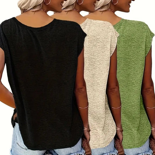 Soft Essentials – V-Neck Tank Set (3-Pack)