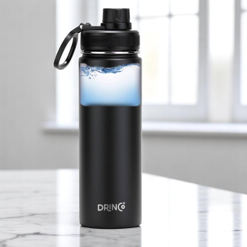 Ultieme RVS Sport Waterfles – Lekvrij, Thermisch & Stijlvol Zwart