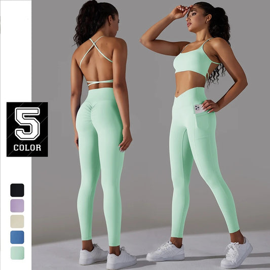Dames Sportset – Naadloze Legging & Sport-BH