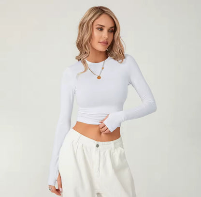 Slim Fit Long Sleeve Crop Top