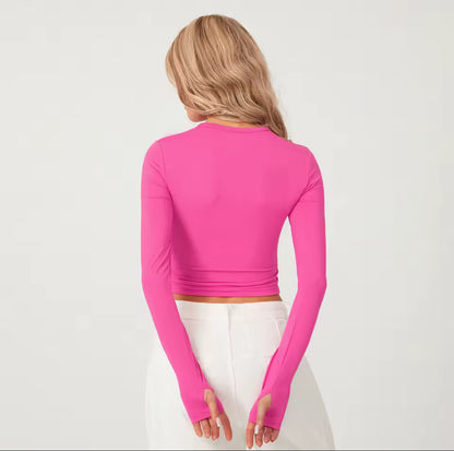 Slim Fit Long Sleeve Crop Top