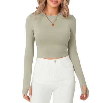 Slim Fit Long Sleeve Crop Top