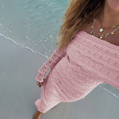 Elegant Off-Shoulder Lace Maxi Dress