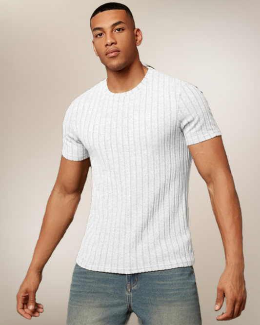 Heren T-shirt met Uniek Kraagontwerp