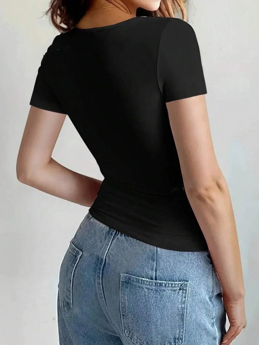 Essentiële Vrouwelijke Basic Crop Top