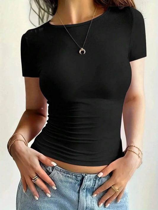 Essentiële Vrouwelijke Basic Crop Top