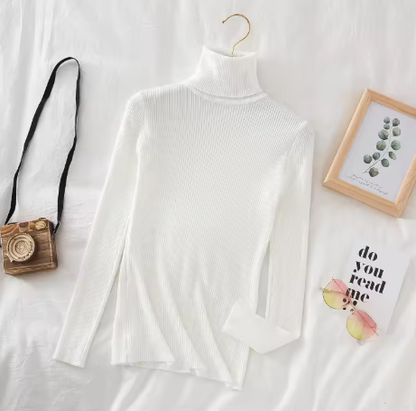 Autumn Winter Thick Sweater Women Knitted Ribbed Pullover Sweater