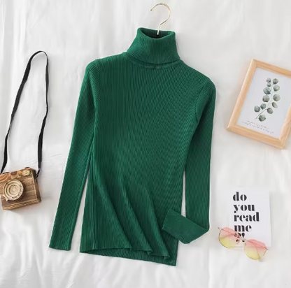 Autumn Winter Thick Sweater Women Knitted Ribbed Pullover Sweater