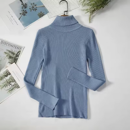 Autumn Winter Thick Sweater Women Knitted Ribbed Pullover Sweater