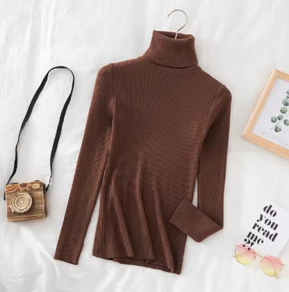 Autumn Winter Thick Sweater Women Knitted Ribbed Pullover Sweater