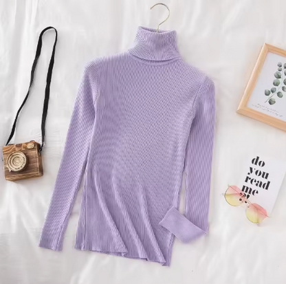 Autumn Winter Thick Sweater Women Knitted Ribbed Pullover Sweater