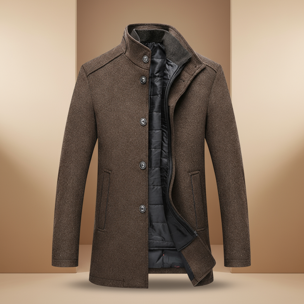 Bruine jas met verbeterde achtergrond