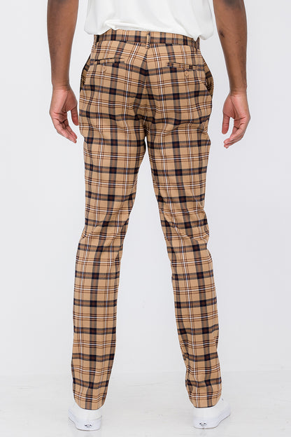 Plaid Slim Fit Trousers
